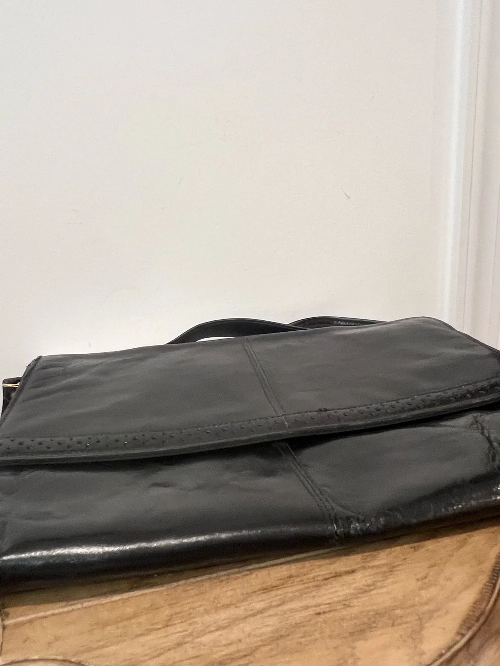 Vintage Renwick Black Leather Briefcase / Attache